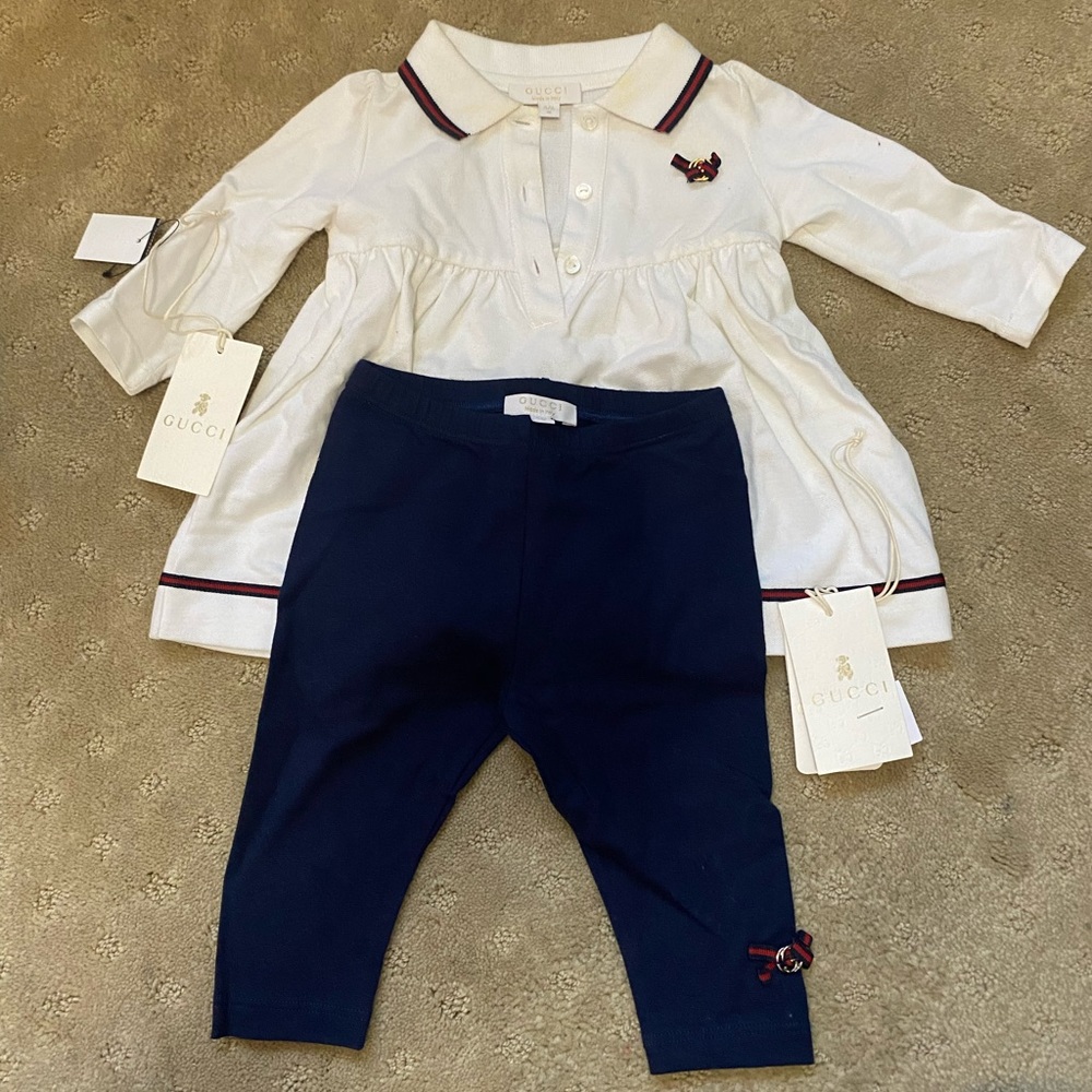 Baby Gucci Long Sleeve and Leggings Outfit ❤️💙